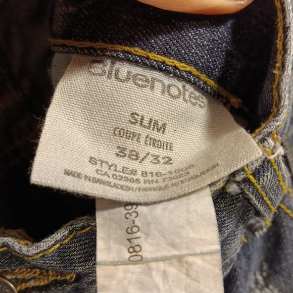 Bluenotes Tall Jeans Slim Distressed Blue Men's Size 38 Long Inseam 32 - Picture 2 of 16